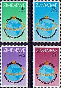 Zimbabwe 1980 Rotary International Set Fine Mint