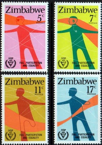 Zimbabwe 1981 International Year of the Disabled Set Fine Mint