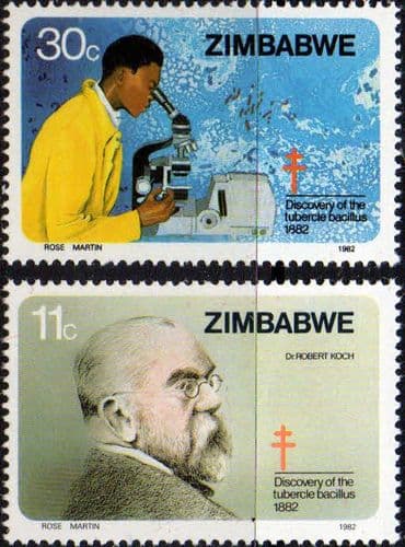 Zimbabwe 1982 Dr. Robert Koch's Discovery of Tubercle Bacillus Set Fine Mint