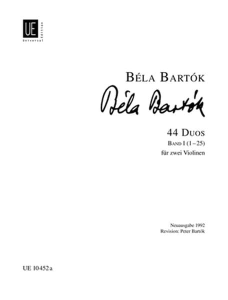 Bartok: 44 Duos For Two Violins Volume 1