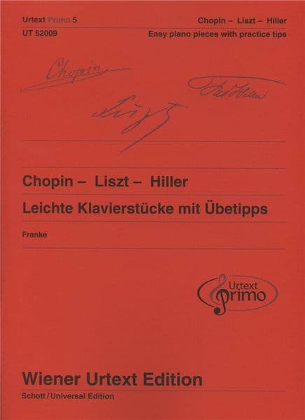 Chopin, Liszt, Hiller: Easy piano pieces with practising Tips Book 5