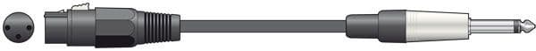 Chord Microphone Cable lead   10ft/3m XLRF - Jack