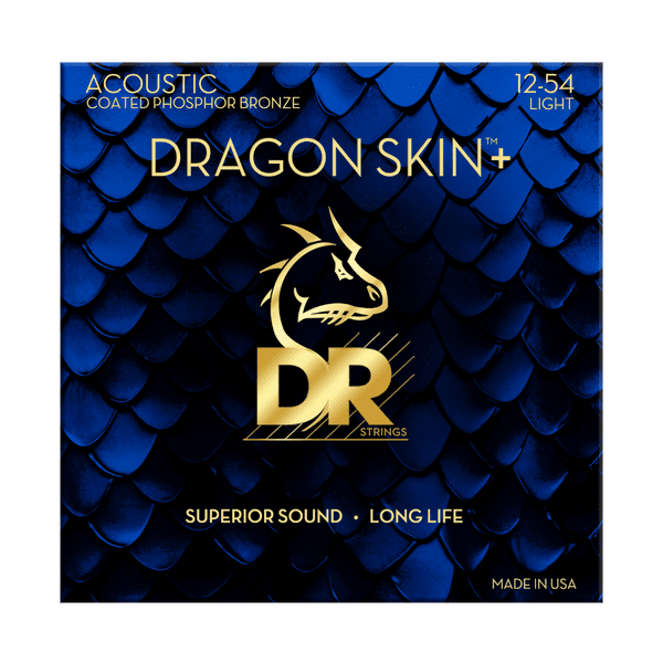 DR Strings Dragon Skin+ Phosphor Bronze Acoustic Guitar Strings 12-54