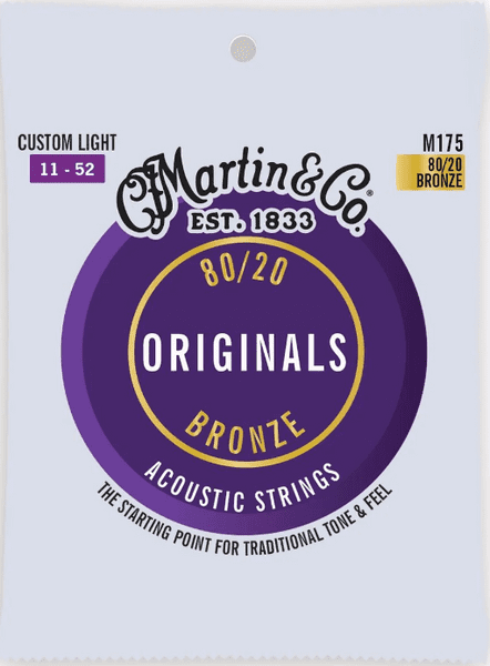 Martin 80/20 Acoustic Guitar Strings - Custom Light M175