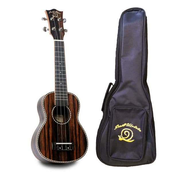 Snail Ebony Ukulele - Soprano