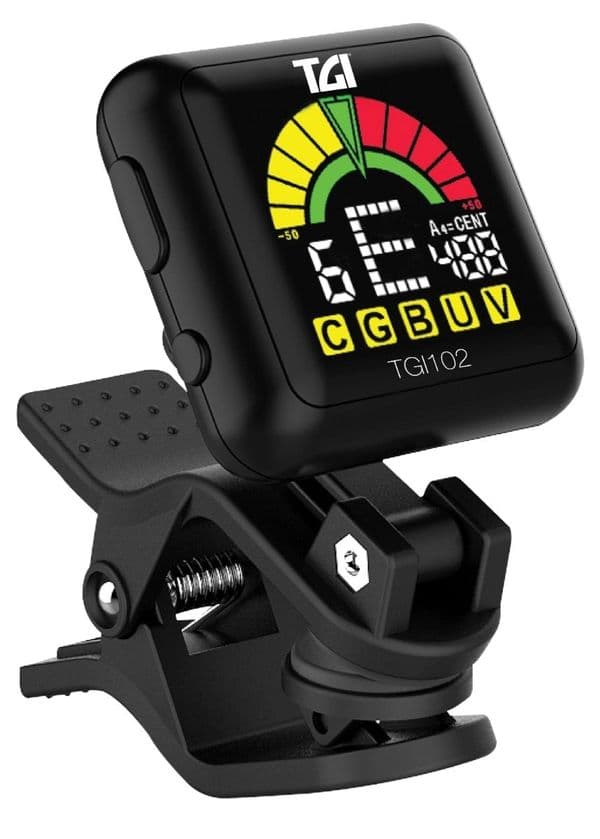 TGI Rechargeable Chromatic clip On Tuner (Guitar, Ukulele, Violin, Viola, Cello, Bass)