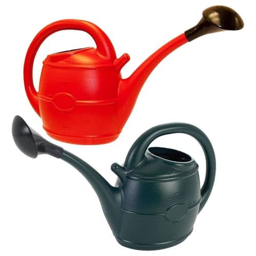 10 Litre Red Or Green Lightweight Watering Cans With Sprinkler Heads & Handles