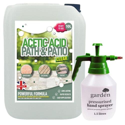 10L Ready To Use Super Strength Acetic Acid Concentrated Vinegar With 1.5 Litre Hand Sprayer