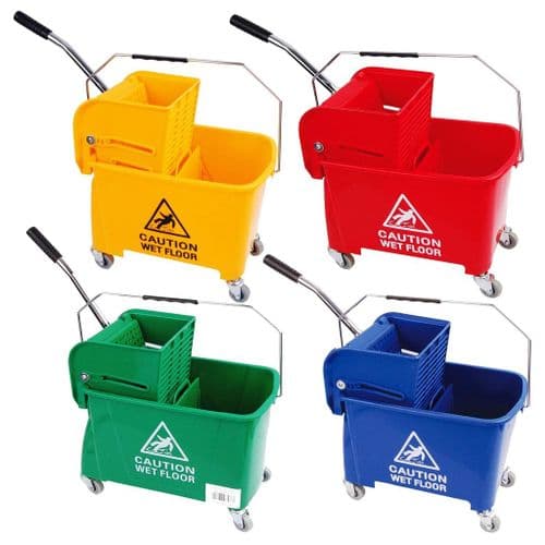 20L Strong Kentucky Mop Dual-Bucket & Wringer System With Durable Wheels & Carrying Handle