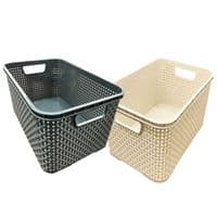 3,4 Or 5 Cream & Grey Stylish Rattan Effect Storage Tower Commode Baskets