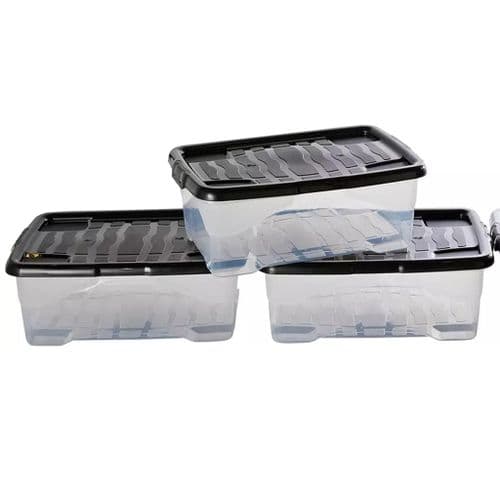 4 x 30 Litre Curve Underbed Storage Boxes With Strong Lids