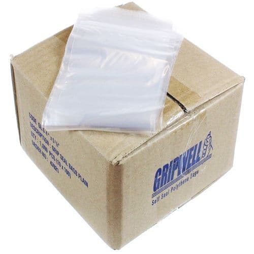 4.5 x 4.5" Clear Polythene Grip Seal Bags