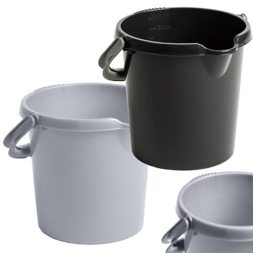 5L Plastic Buckets With Handle, Spout & Graduated Capacity Markers