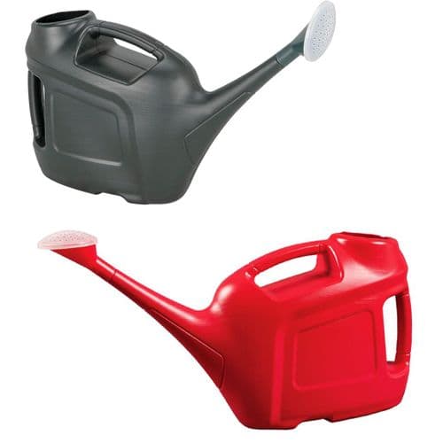 6 Litre Red Or Green Lightweight Watering Cans With Sprinkler Heads & Handles
