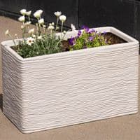 Amalfi Light Grey Stone Effect Trough Long Flower Planter