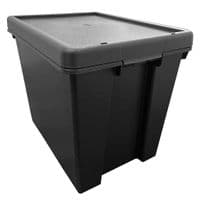 Black Impact Resistant Plastic Containers With Lids Extra Large Stackable & Nestable Storage Box