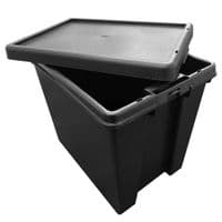 Black Impact Resistant Plastic Containers With Lids Extra Large Stackable & Nestable Storage Box