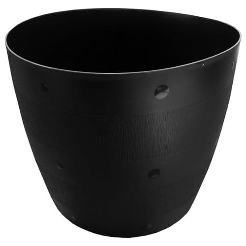 Black Outdoor Gardening Round Barrel Planter