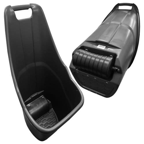 Black Plastic Rolling Kart Caddy With Wheels Multi Purpose Wheelbarrow For Gardens