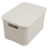 Nature Inspired Home & Office Rattan Effect Storage Baskets With Lids