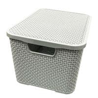 Nature Inspired Home & Office Rattan Effect Storage Baskets With Lids