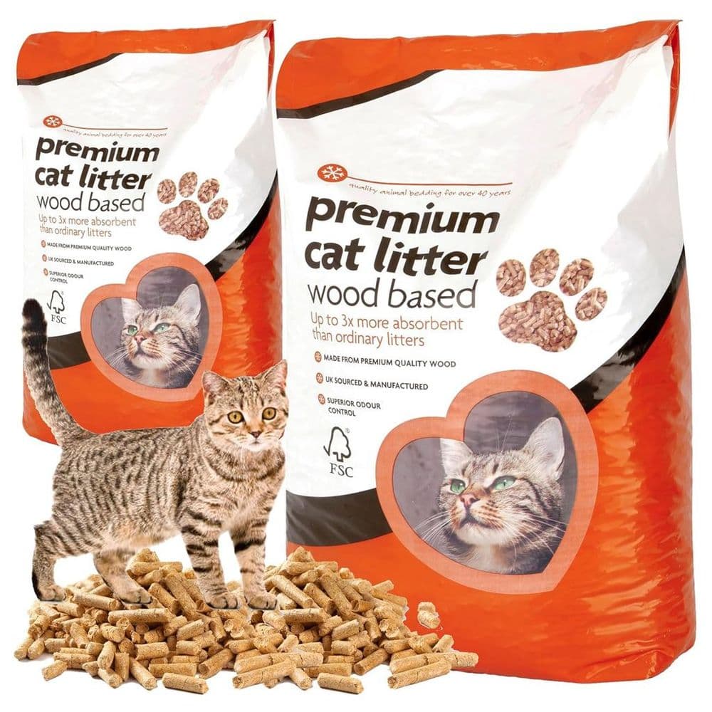 Premium Cat Litter Wooden Pellets Clean Easy To Use Ultra