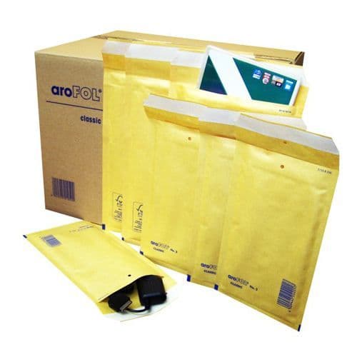 Size 5 (220 x 265mm) Arofol Classic Gold Bubble Lined Envelopes Bags