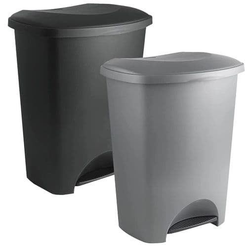 Soft Closing Black Or Metallic Grey Airtight Pedal Bin For Home & Office
