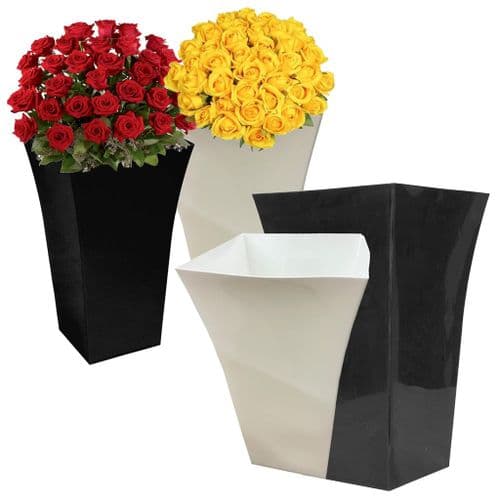 Tall Milano Plastic Shiny Gloss Planters