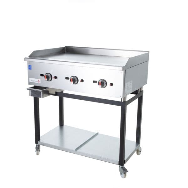 Commercial Gas Griddle Smooth Plate 3 Burners 22.5KW With Stand