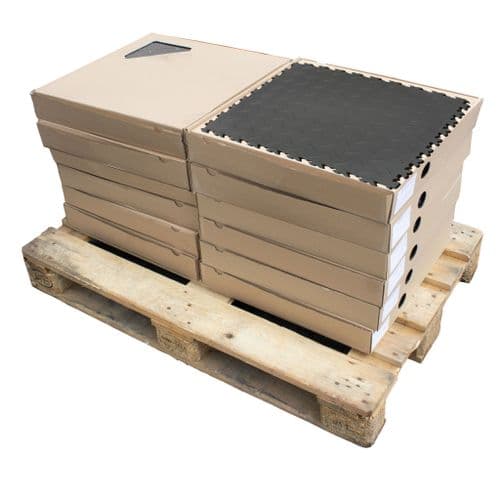 100 Tile Pack - MotoLock HD Recycled PVC Interlocking Tiles (Mid Grey Diamond-plate)