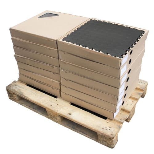 200 Tile Pack - MotoLock HD Recycled PVC Interlocking Tiles (Mid Grey Diamond-plate)