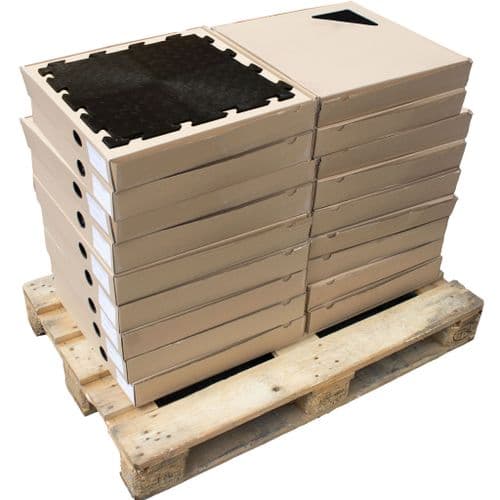 400 Tile Pack - Recycled PVC Interlocking Floor Tiles (Black CoinTop)