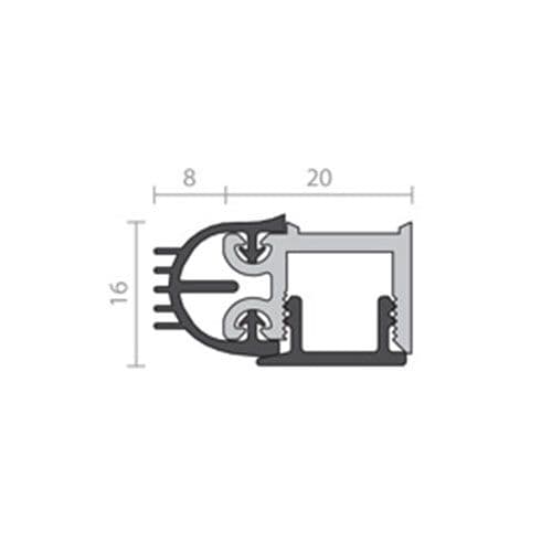 Door Stop Frame Seal Raven RP10Si (Double Doorset) Stormflame