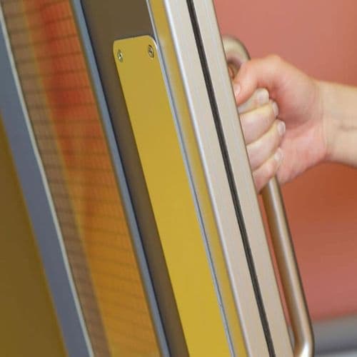 Intumescent Fire Rated Door Edge Guard Square - 44mm - Satin Anodised Aluminium