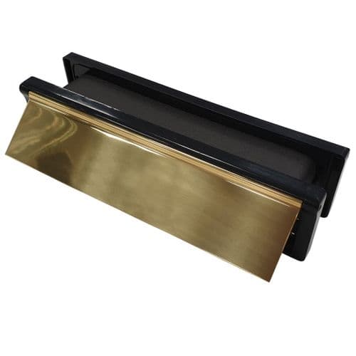 Intumescent Fire & Smoke Rated Telescopic Letter Box System 10 inch Polished Brass