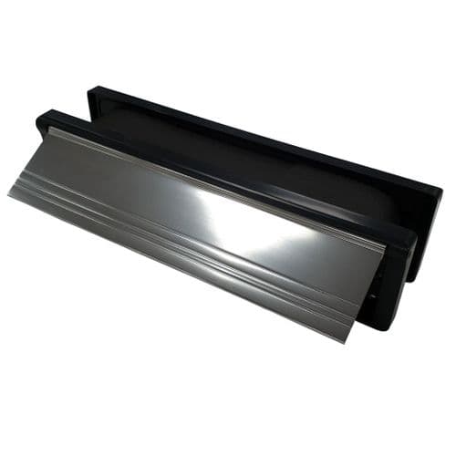 Intumescent Fire & Smoke Rated Telescopic Letter Box System 10 inch Polished Silver