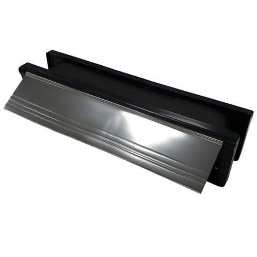 Intumescent Fire & Smoke Rated Telescopic Letter Box System 12 inch Polished Silver