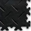 MotoLock Heavy Duty PVC Interlocking Tiles (Black Diamond-plate) | Stormflame