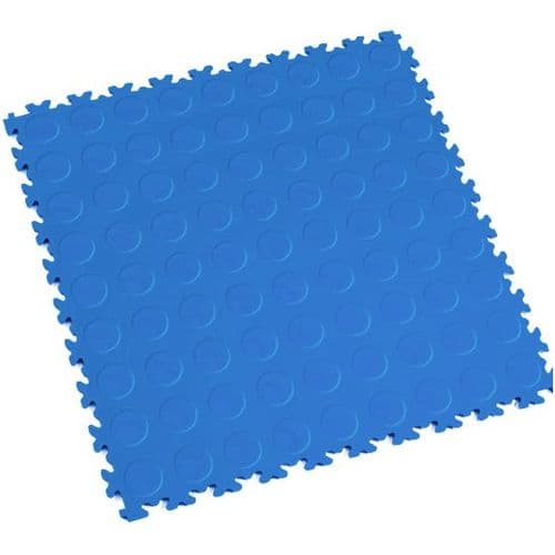 MotoLock Heavy Duty Interlocking Tiles (Electric Blue CoinTop)