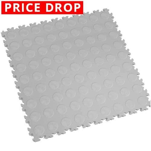 MotoLock Heavy Duty Interlocking Tiles (Light Grey Cointop)