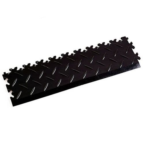 MotoLock Interlocking Tile Edging (Black Diamond-plate)