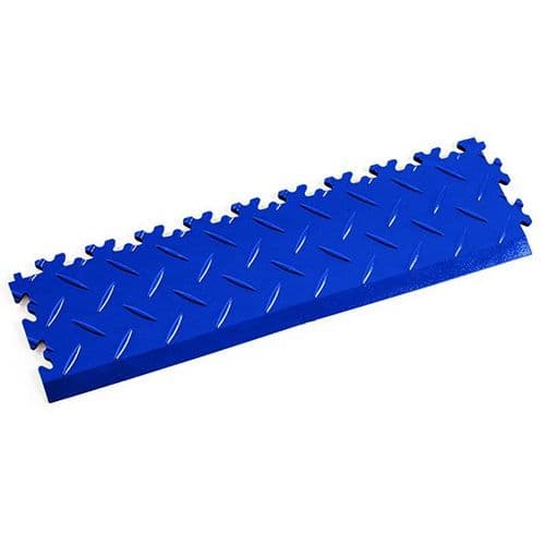 MotoLock Interlocking Tile Edging (Blue Diamond-plate)