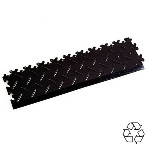 MotoLock Recycled PVC Tile Edging (Black Diamond-plate)