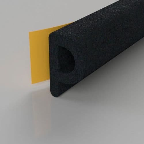 P Profile Weather Strip Draught Excluder Seal (Black - 100m)
