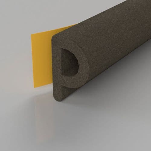 P Profile Weather Strip Draught Excluder Seal (Brown - 5m)