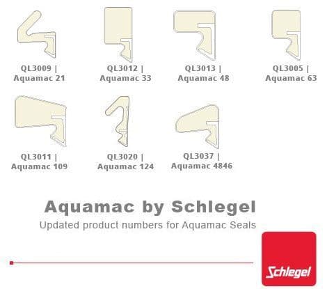 Schlegel Aquamac AQ and QL product code conversions.