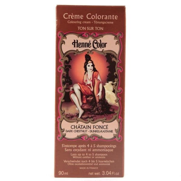 Dark Chestnut Henne Henna Liquid Hair Dye Colouring Cream