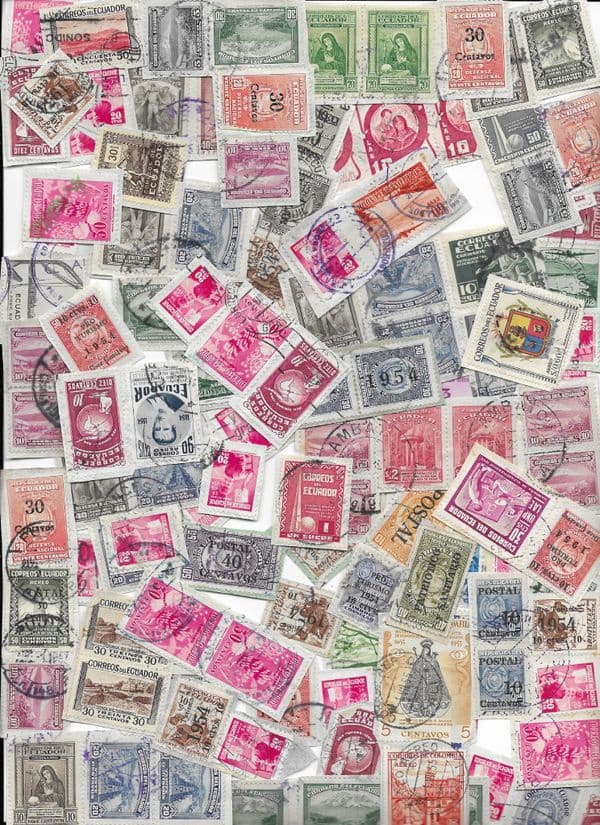 100g 'ECUADOR MIXTURE FROM 1950'S -1960. GOOD VARIETY AS RECEIVED