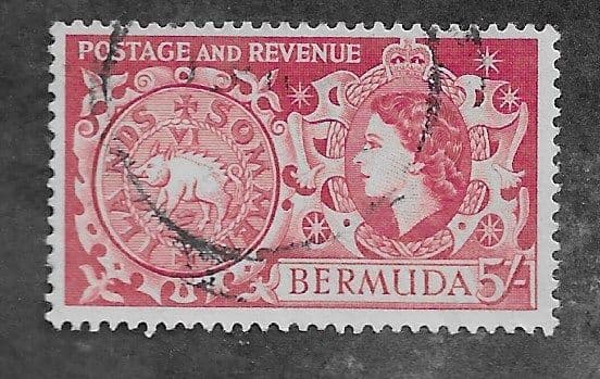 1953 5/- HOG COIN FINE USED